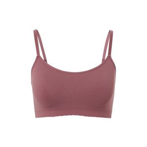 Bezšvová podprsenka s čipkou, hnedá vyobraziť