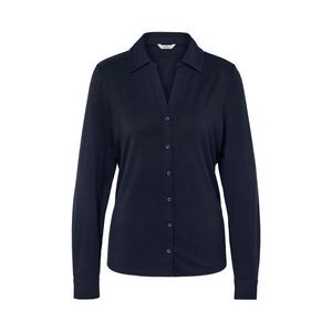 Blúzkové tričko s gombíkovou légou, tmavomodré vyobraziť