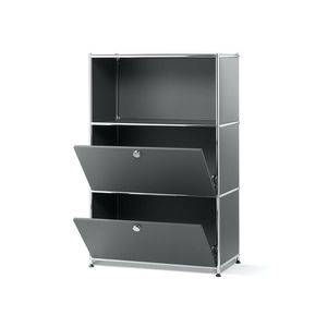 Kovová skrinka »CN3« s 2 výklopnými priečinkami, sivá vyobraziť