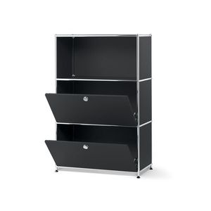 Kovový regál »CN3« s 2 výklopnými priehradkami, čierny vyobraziť