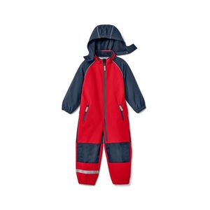 Detská softshellová kombinéza, červeno-modrá vyobraziť