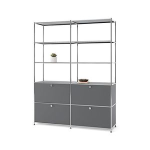 Vysoká kovová skrinka »CN3« so 4 výklopnými priečinkami, sivá vyobraziť