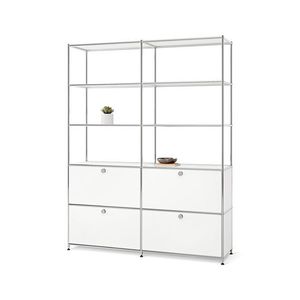 Vysoká kovová skrinka »CN3« so 4 výklopnými priečinkami, biela vyobraziť