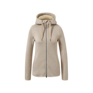 Bunda z pleteného flísu s kapucňou, piesková vyobraziť