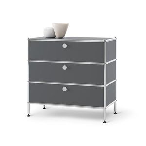 Kovová komoda »CN3« s 3 zásuvkami, sivá vyobraziť
