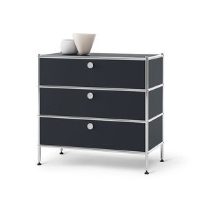 Kovová komoda »CN3« s 3 zásuvkami, čierna vyobraziť