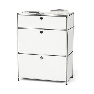 Komoda Kovová komoda »CN3« so zásuvkou a výklopnými priečinkami, biela vyobraziť