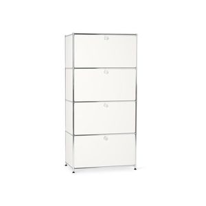 Kovová vysoká skrinka »CN3« so 4 výklopnými priehradkami, biela vyobraziť