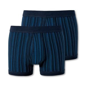 SCHIESSER šortky s jemným rebrovaným úpletom, 2 ks, modré vyobraziť