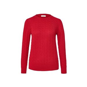 Pletený pulóver s vrkočovým vzorom, červený vyobraziť