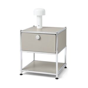 Kovový odkladací stolík »CN3« s 1 zásuvkou, svetlosivý vyobraziť