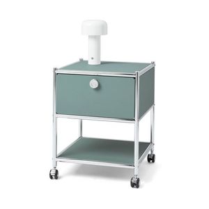 Kovový odkladací stolík »CN3« s 1 zásuvkou, šalviový vyobraziť