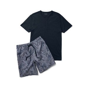 Krátka pyžamová súprava s tkanými nohavicami vyobraziť