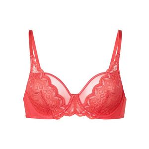 Podprsenka s kosticami a čipkou, červená vyobraziť