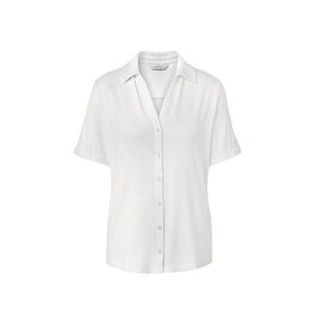 Blúzkové tričko s gombíkovou légou, biele vyobraziť