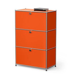 Kovová komoda »CN3« s výklopnými priečinkami, oranžová vyobraziť