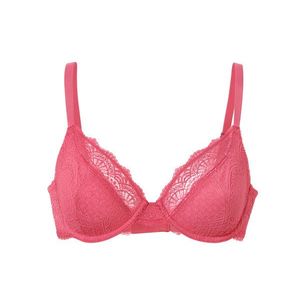 Podprsenka s kosticami a čipkou, ružová vyobraziť