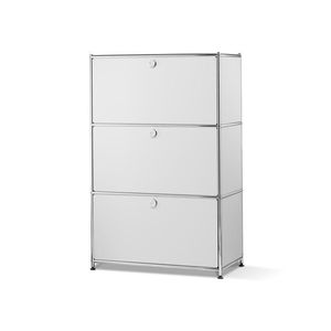 Kovový regál »CN3« s 3 výklopnými priehradkami, biely vyobraziť