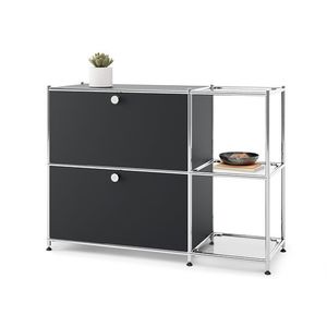 Kovová odkladacia skrinka »CN3« s 2 výklopnými priehradkami, čierna vyobraziť