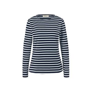 Prúžkované tričko s dlhými rukávmi, pásiky v kombinácii tmavomodrej a krémovobielej vyobraziť