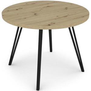 Stôl Log TB circle 100x100 artisan/čierny vyobraziť