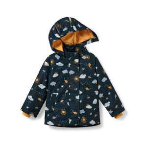 Detská termobunda do dažďa, tmavomodrá, celoplošná potlač vyobraziť