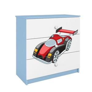 Detská komoda Babydreams modrá – Auto vyobraziť