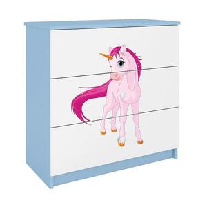 Detská komoda Babydreams modrá – Jednorožec vyobraziť