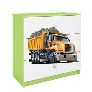 Detská komoda Babydreams zelená – Nákladné auto vyobraziť