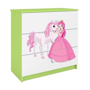 Detská komoda Babydreams zelená – Princezná 2 vyobraziť