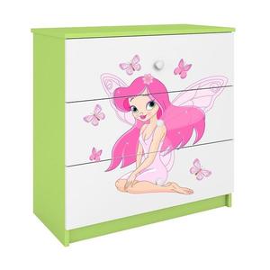 Detská komoda Babydreams zelená – Víla 1 vyobraziť