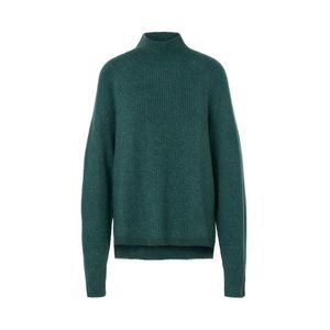 Hrubý pletený sveter z priadze soufflé, petrolejový vyobraziť