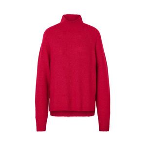 Hrubý pletený sveter z priadze soufflé, červený vyobraziť