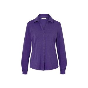 Blúzkové tričko s gombíkovou légou, fialové vyobraziť