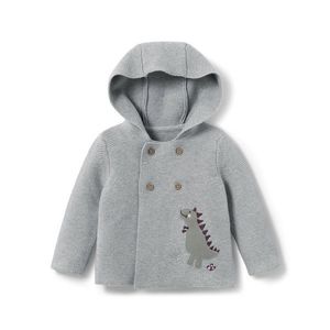 Pletená bunda pre bábätká s aplikáciou vyobraziť