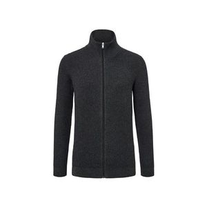 Pletený sveter, antracitový s melírom vyobraziť