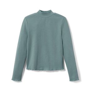 Detské rebrované tričko s dlhým rukávom, šalviovozelené vyobraziť