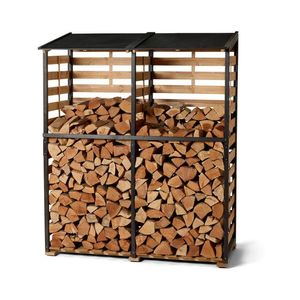 Stojan na drevo do kozuba so zadnou stenou vyobraziť