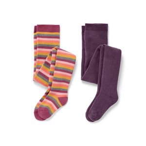 Detské termopančuchy, 2 páry, tmavofialové a viacfarebné vyobraziť