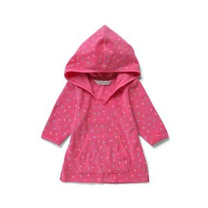 Detské froté pončo, ružové vyobraziť