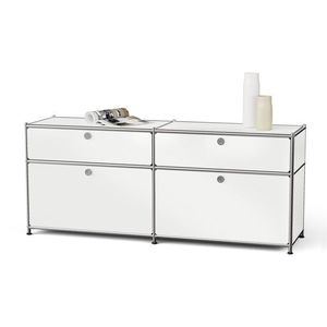 Kovová odkladacia skrinka »CN3« s výklopnými priečinkami a zásuvkami, biela vyobraziť