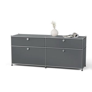 Kovová odkladacia skrinka »CN3« s výklopnými priečinkami a zásuvkami, sivá vyobraziť