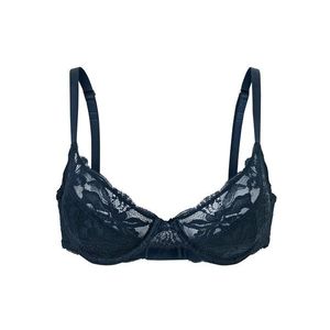 Podprsenka s kosticami a čipkou, modrá vyobraziť