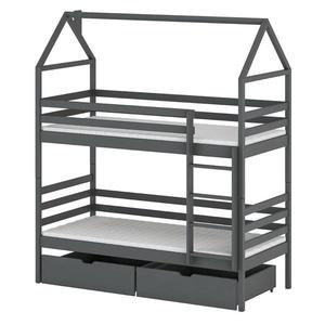 Poschodová posteľ Domček Alex 90x200 grafitová vyobraziť