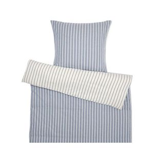 Flanelová posteľná bielizeň, pásikavá, modrá, štandardná veľkosť vyobraziť