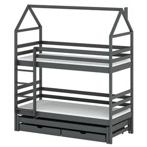Poschodová posteľ Domček Dalia 90x200 grafit vyobraziť