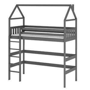 Poschodová posteľ Domček Gloria 90x200 grafit vyobraziť