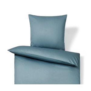 Posteľná bielizeň z bavlny a saténu, modrá, štandardná veľkosť vyobraziť
