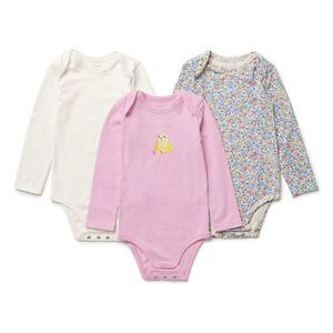 Body pre bábätká s možnosťou prispôsobenia veľkosti, ružové, 3 ks vyobraziť