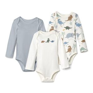 Body s dlhým rukávom, 3 ks, dinosaurus vyobraziť